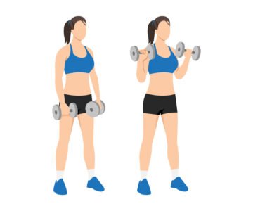 Curls inversés pour les biceps avec haltères