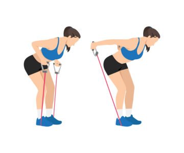 Les extensions bilatérales des triceps avec bande élastique