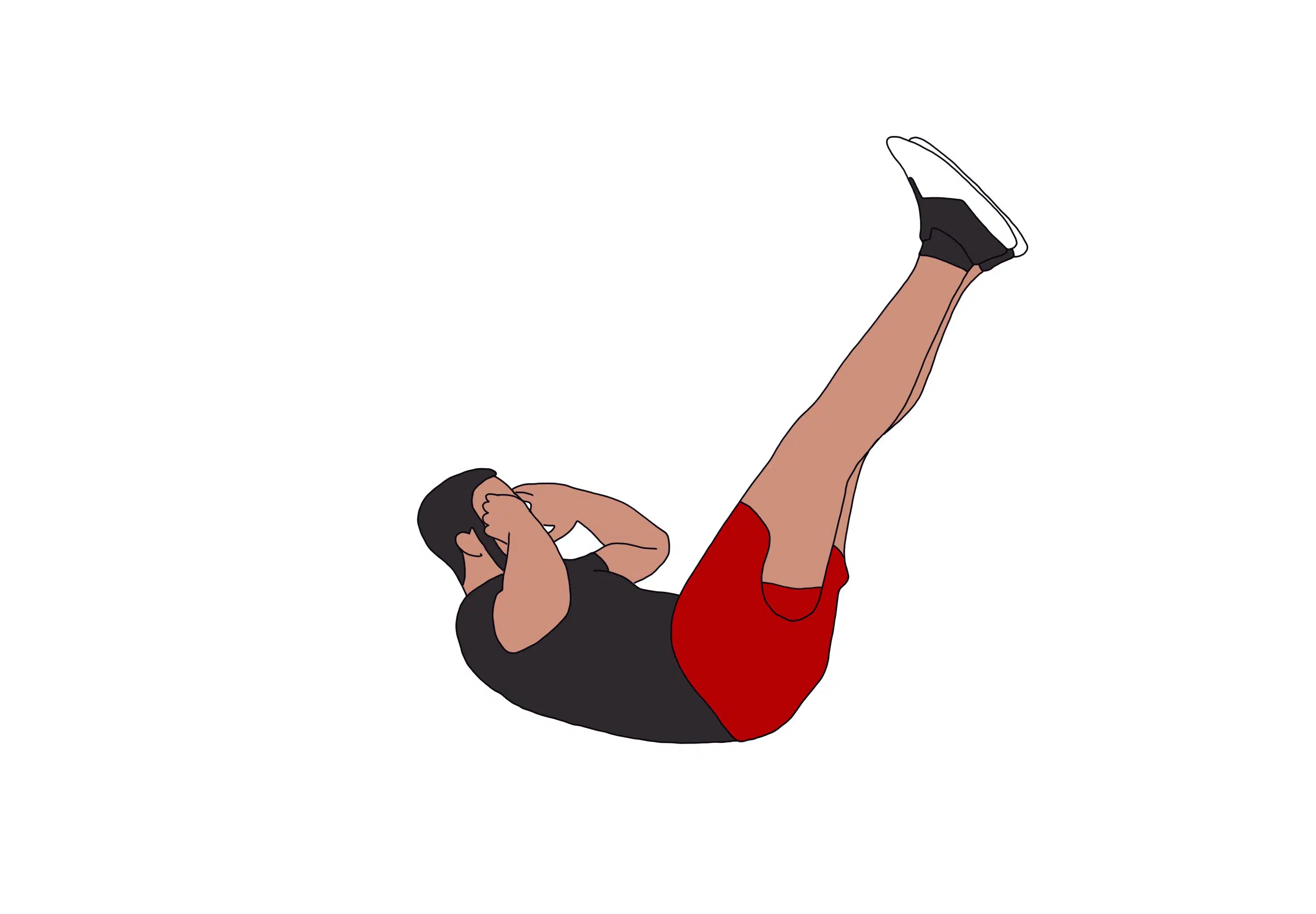 Crunch avec jambes verticales