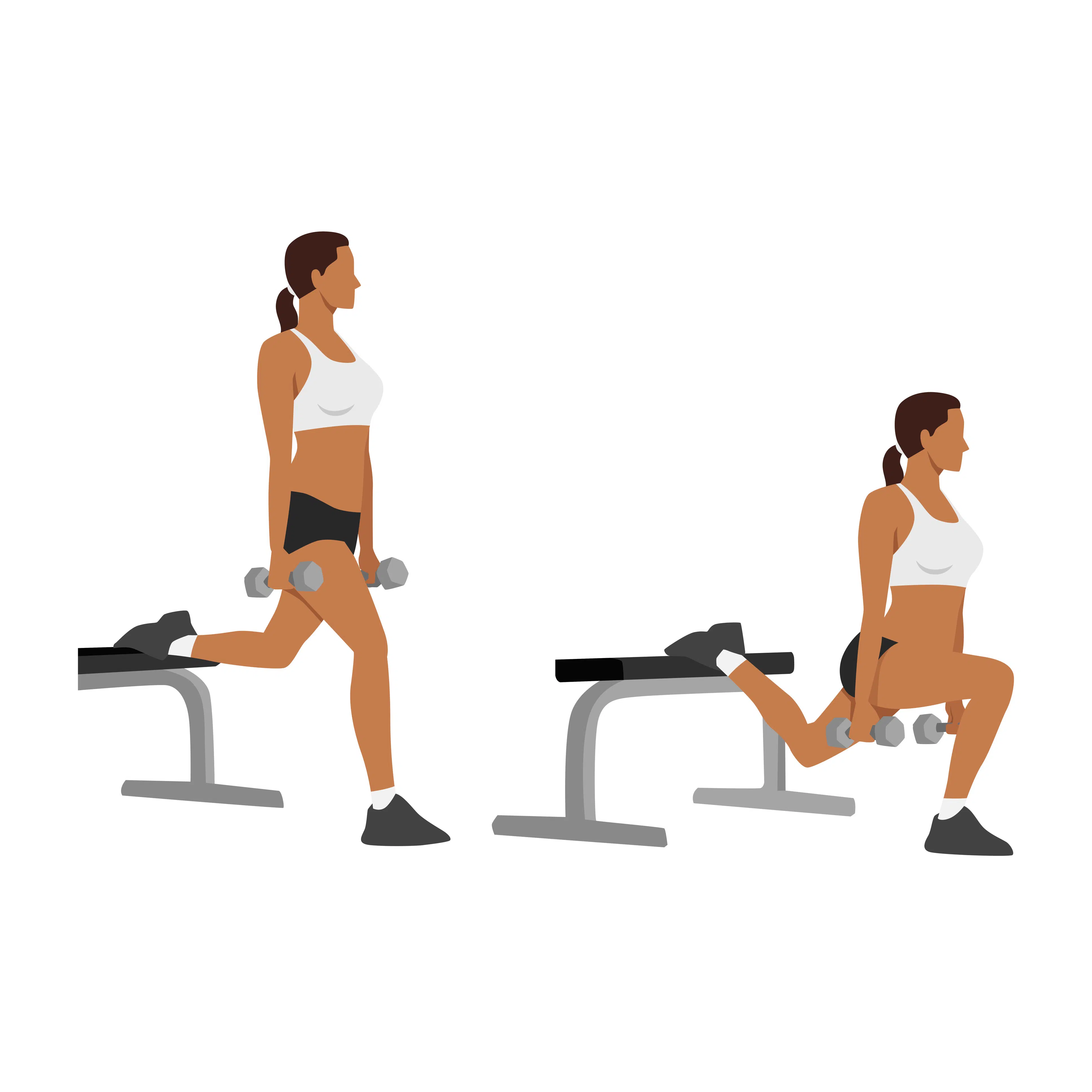 Squat bulgare avec haltères