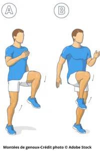 LES MOLLETS 12 Montées de genoux, High knees