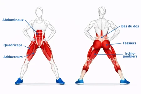 Squat Sumo : maîtrisez l'exercice en 4 étapes pour des jambes puissantes 5 Squat Sumo : muscles sollicités