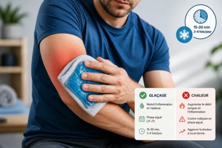 Que faire en cas de tendinite du coude : 5 gestes immédiats 2 Tendinite coude - Glacer la zone douloureuse