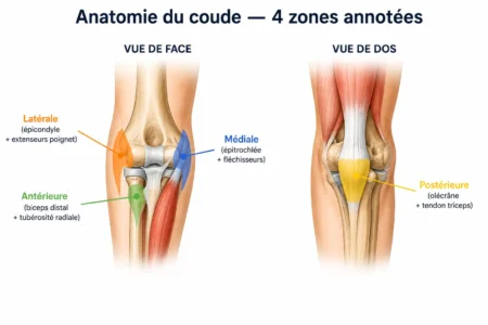Notre blog 11 Anatomie du coude — 4 zones annotées